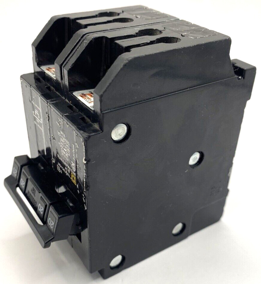 Homeline HOMT220220 Quad Two 2 Pole 20 Amp 120 240V AC Plug In Square D Breaker