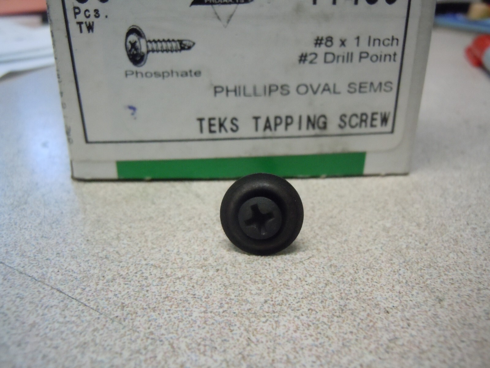 AUVECO 11456 #8-18 X 1 PHIL OVAL CTRSK WASH SEMS TEK – PHOS QTY 50