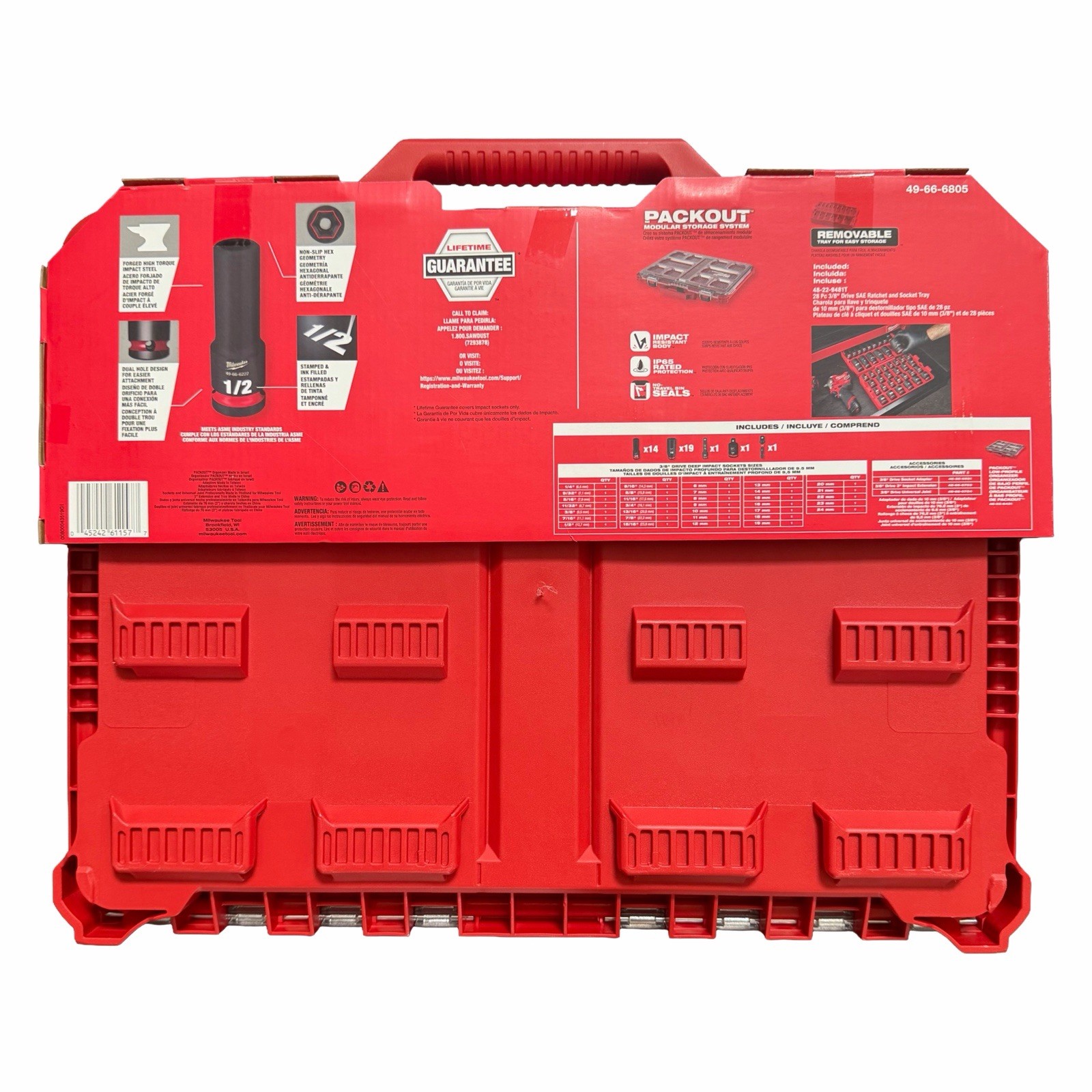 Milwaukee SHOCKWAVE 3/8 in. Drive Metric & SAE Deep Well Impact Socket Set 36-Pc