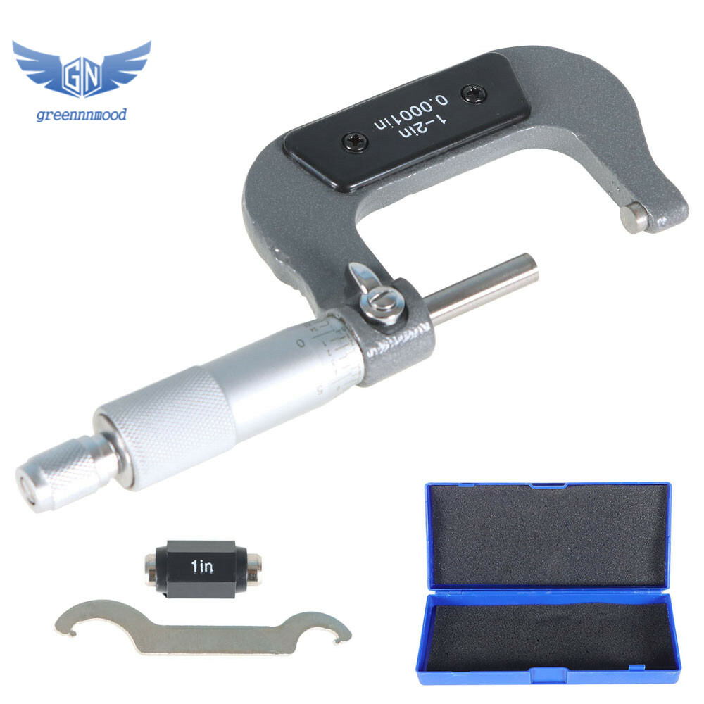 New 1-2″ Precision Outside Micrometer 0.0001″ Carbide Tipped