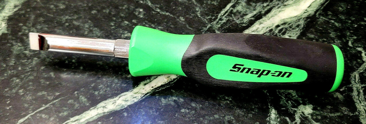 New Snap-on ™ Large Marine Aircraft Flat Slot Plug Screwdriver GREEN Hard Handle