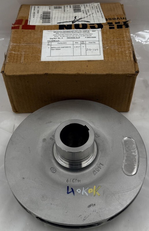 LOWARA EMPS651S 760116040 651S 59767 1.4517 SUCTION IMPELLER FOR E-MP65A PUMP