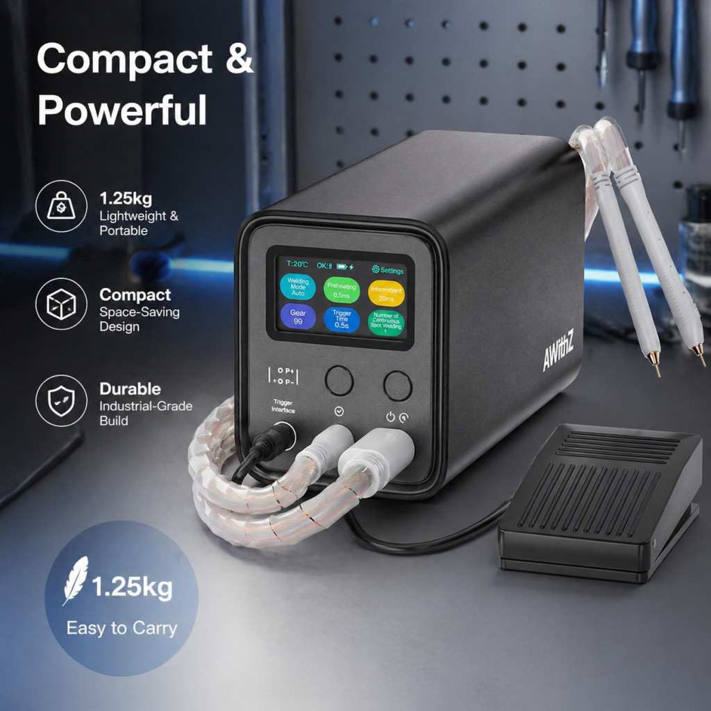 AWithZ Spot Welder Pedal Farad Capacitor 18650 Li Battery Spot Welding Machine
