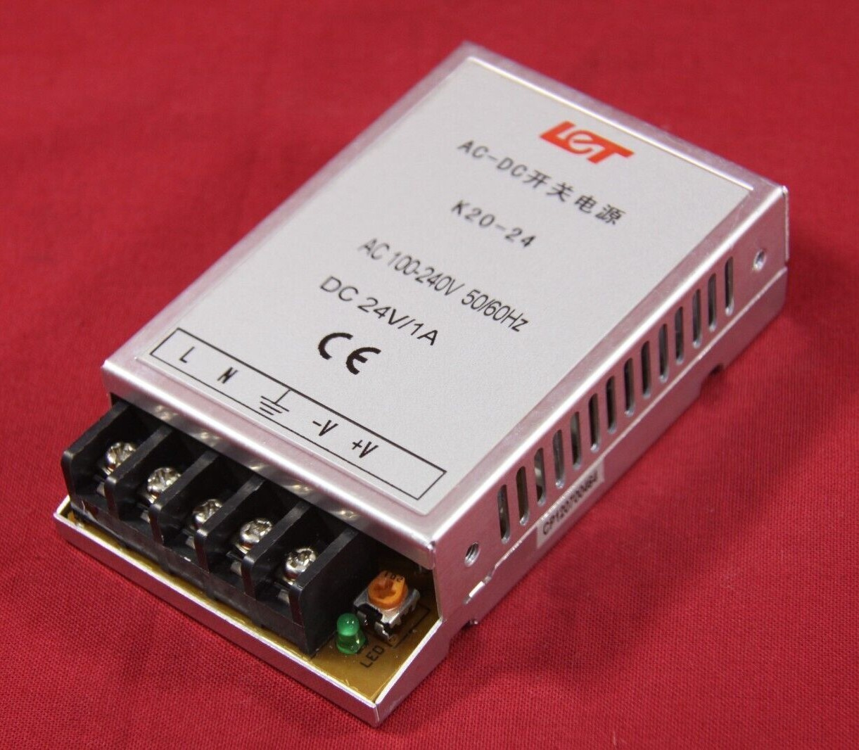 LET Switching Power Supply K20-24 AC 100-240V 50/60Hz DC 24V/1A