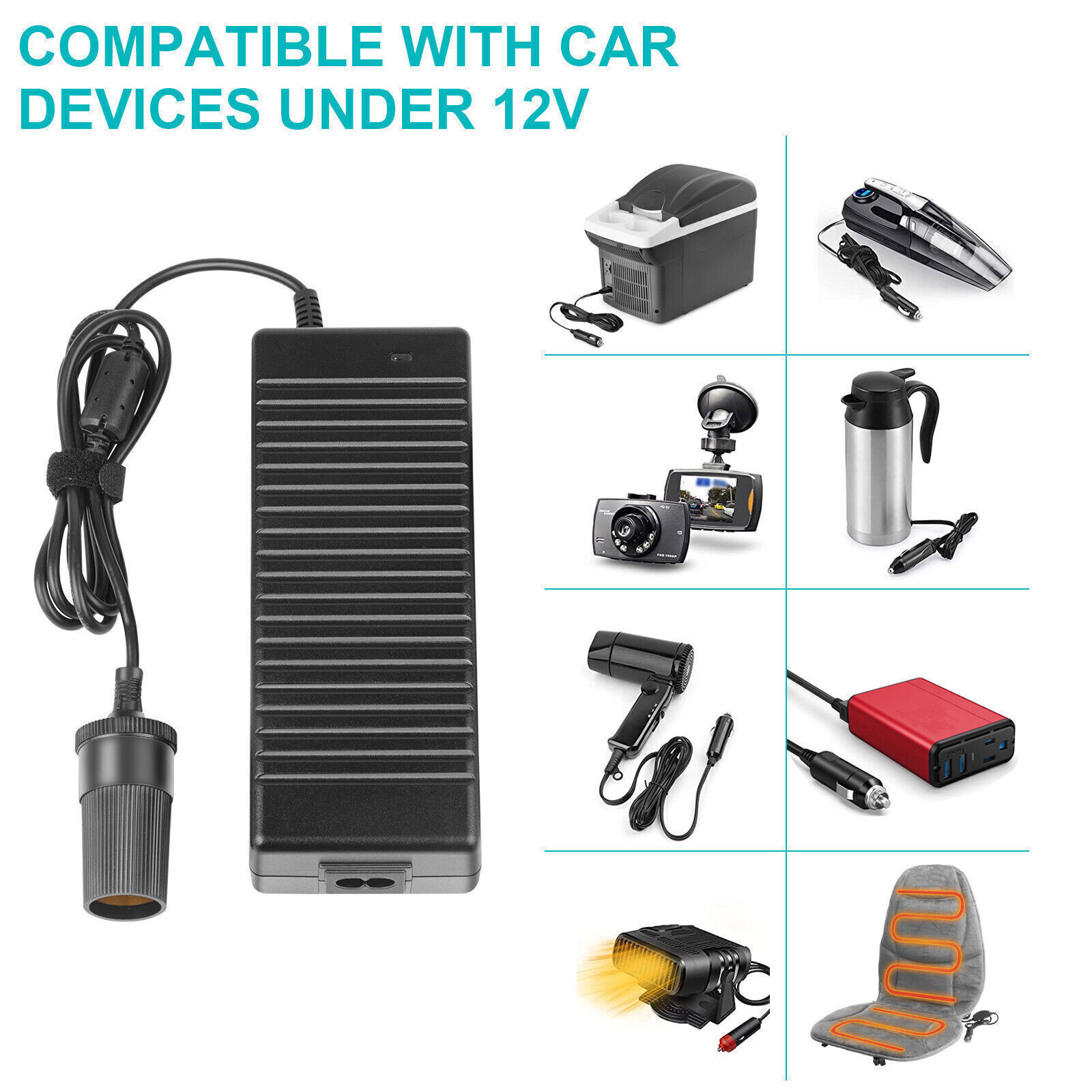 AC to DC Converter 120V to 12V 10A 120W Car Cigarette Lighter Adapter Charger