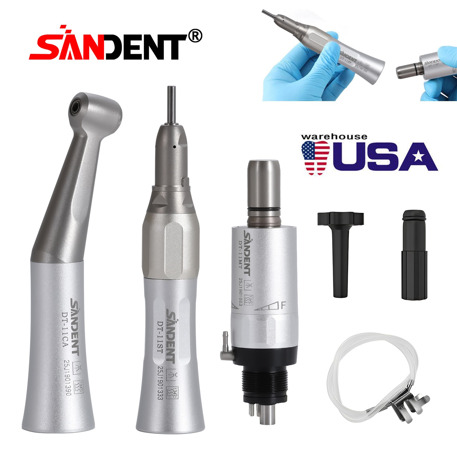 Dental 1:5 Increasing Handpiece Contra Angle LED Fit KAVO NSK Electric Motor USA