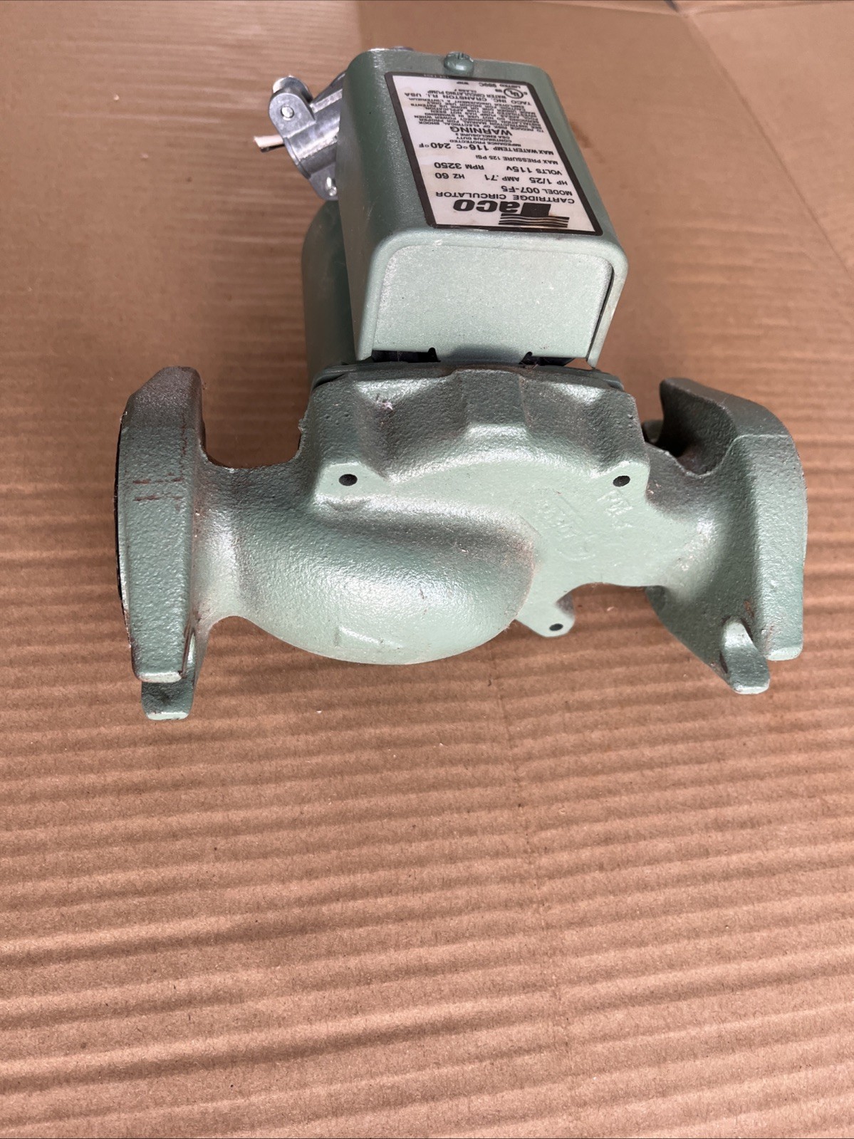Not Tested. Taco 007-F5 Cast Iron Circulator, 1/25 HP