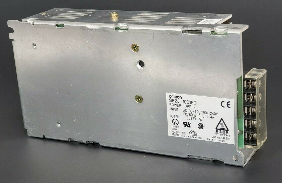 OMRON S82J-10015D POWER SUPPLY AC100-120/200-240V 50/60HZ 2.5/1.4A / DC 15V 7A
