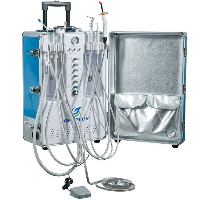 Greeloy GU-P206S Portable Dental Unit with Air Compressor Curing Light Scaler US