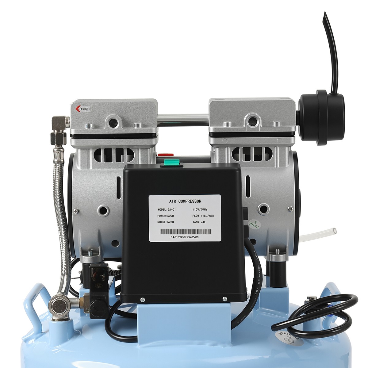 24L Dental Oil-Free Air Compressor Silent Medical Pump Low Noise for Chairs