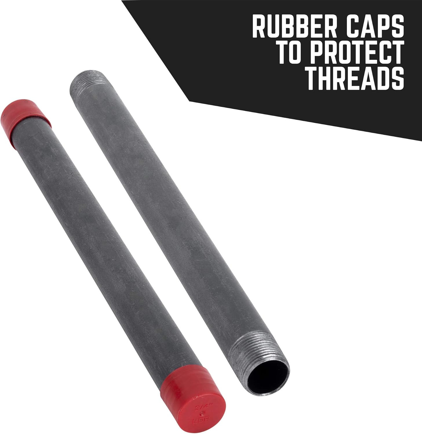 1/2” X 6” Malleable Cast Iron Pipe Nipple, Pre Cut Connectors, Industrial Steel