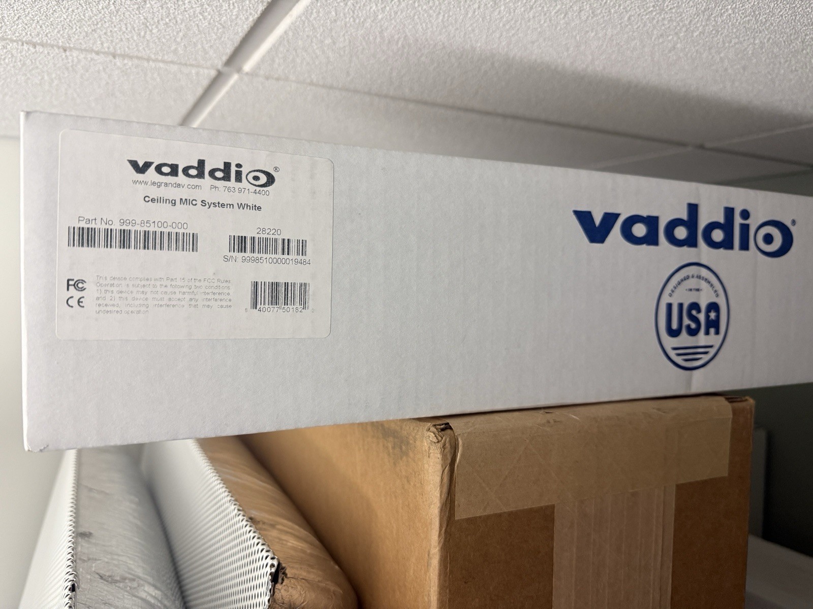 Brand New, Sealed Vaddio Ceiling-Mic System Conference Room, 999-85100-000.