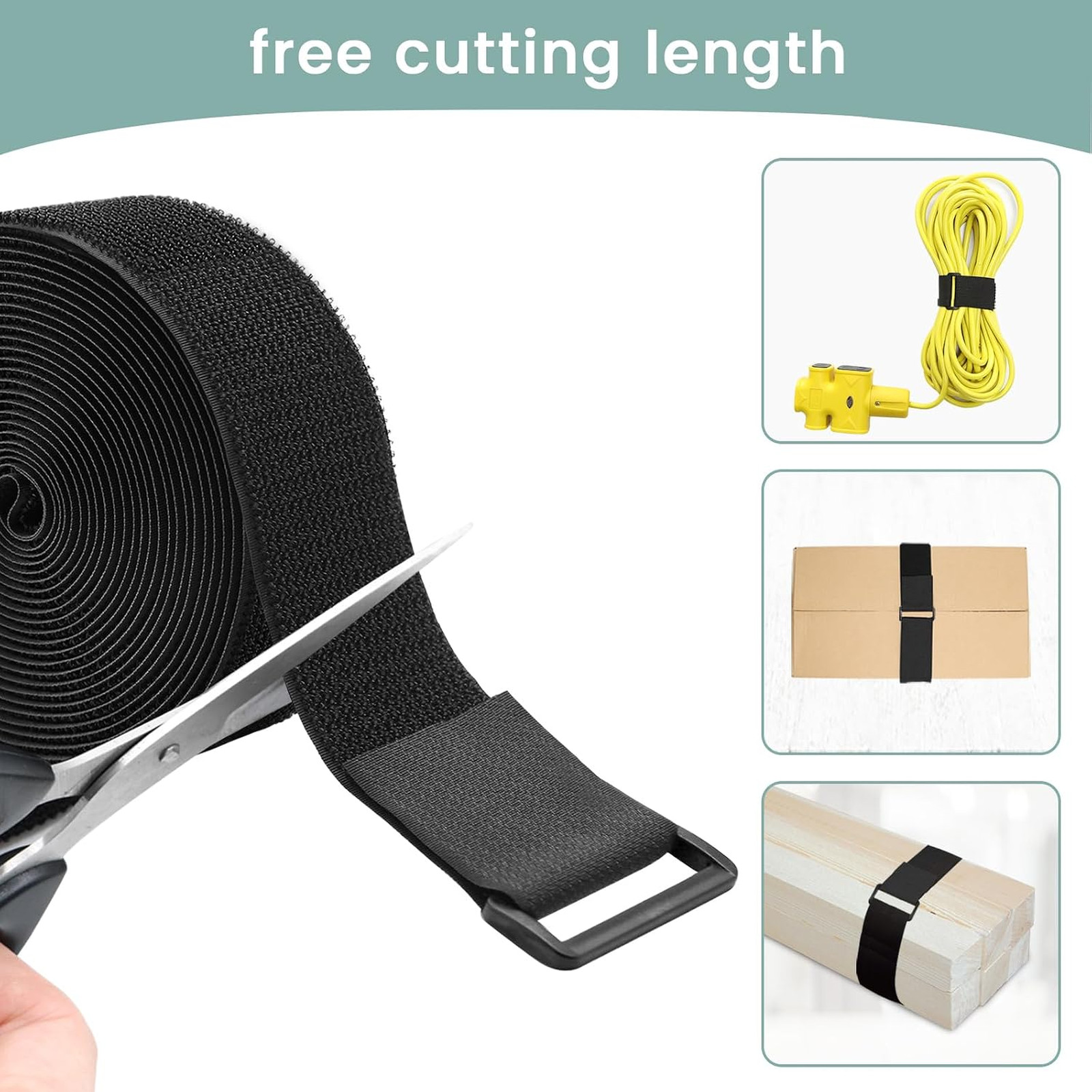 Heavy Duty Nylon Cinch Straps 1.5In x 16Ft with 20 Buckles Reusable Cable Ties