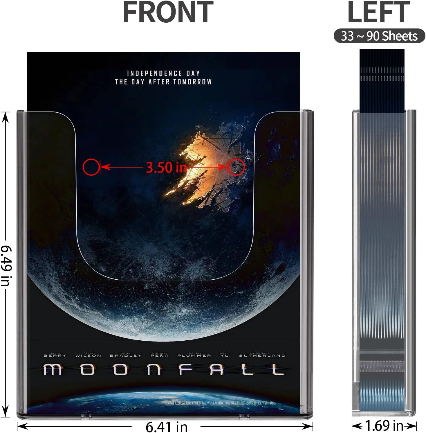 Brochure Holder Wall Mount ,6 x 9 Inches Acrylic clear