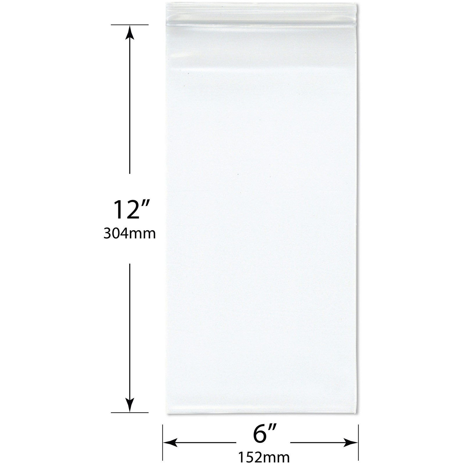 Plymor 6″ x 12″, 8 Mil Extra Thick Heavy Duty Zipper Reclosable Plastic Bags