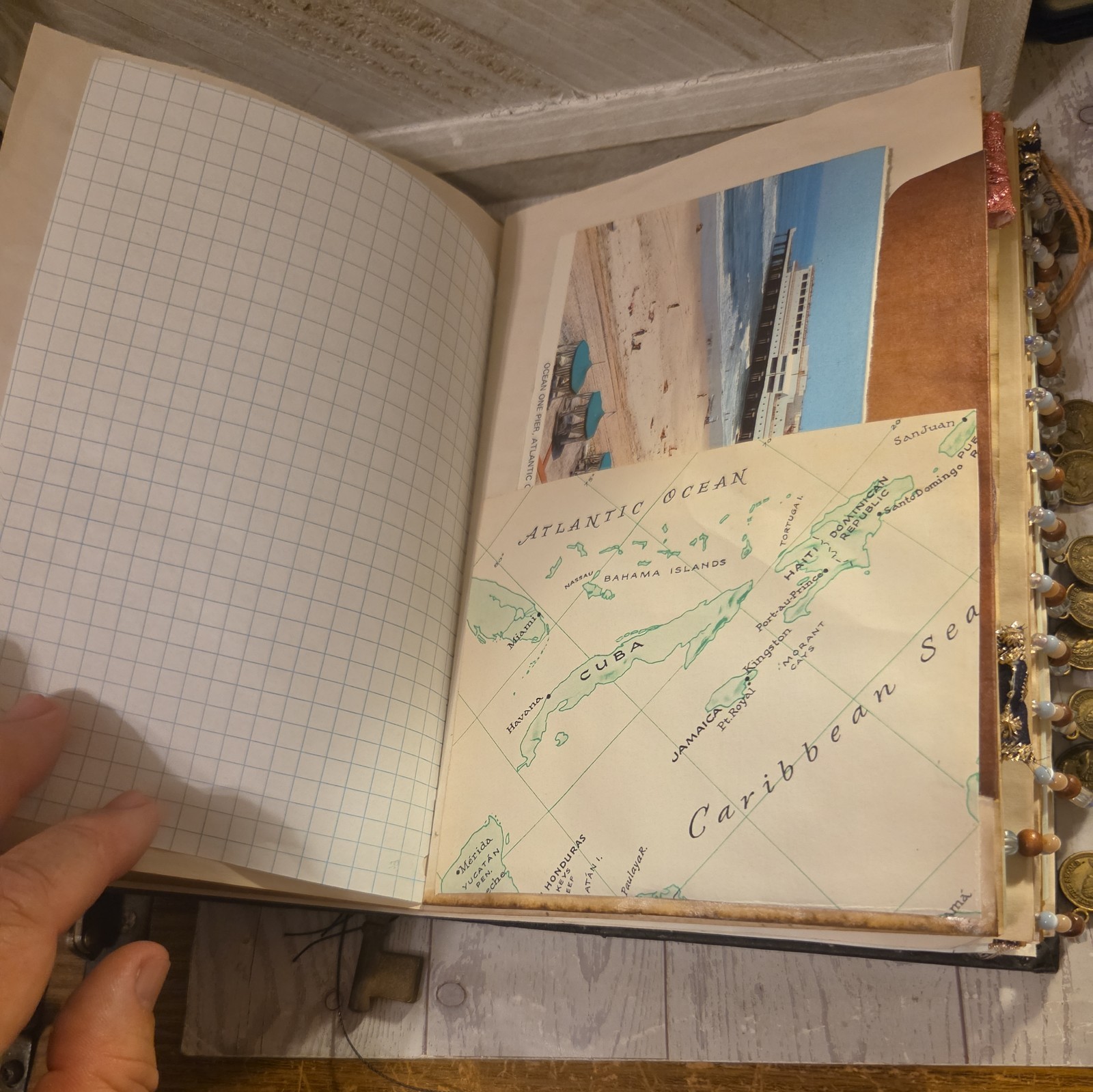 Fully Embellished Handmade World Traveler Themed Junk Journal 88 pages