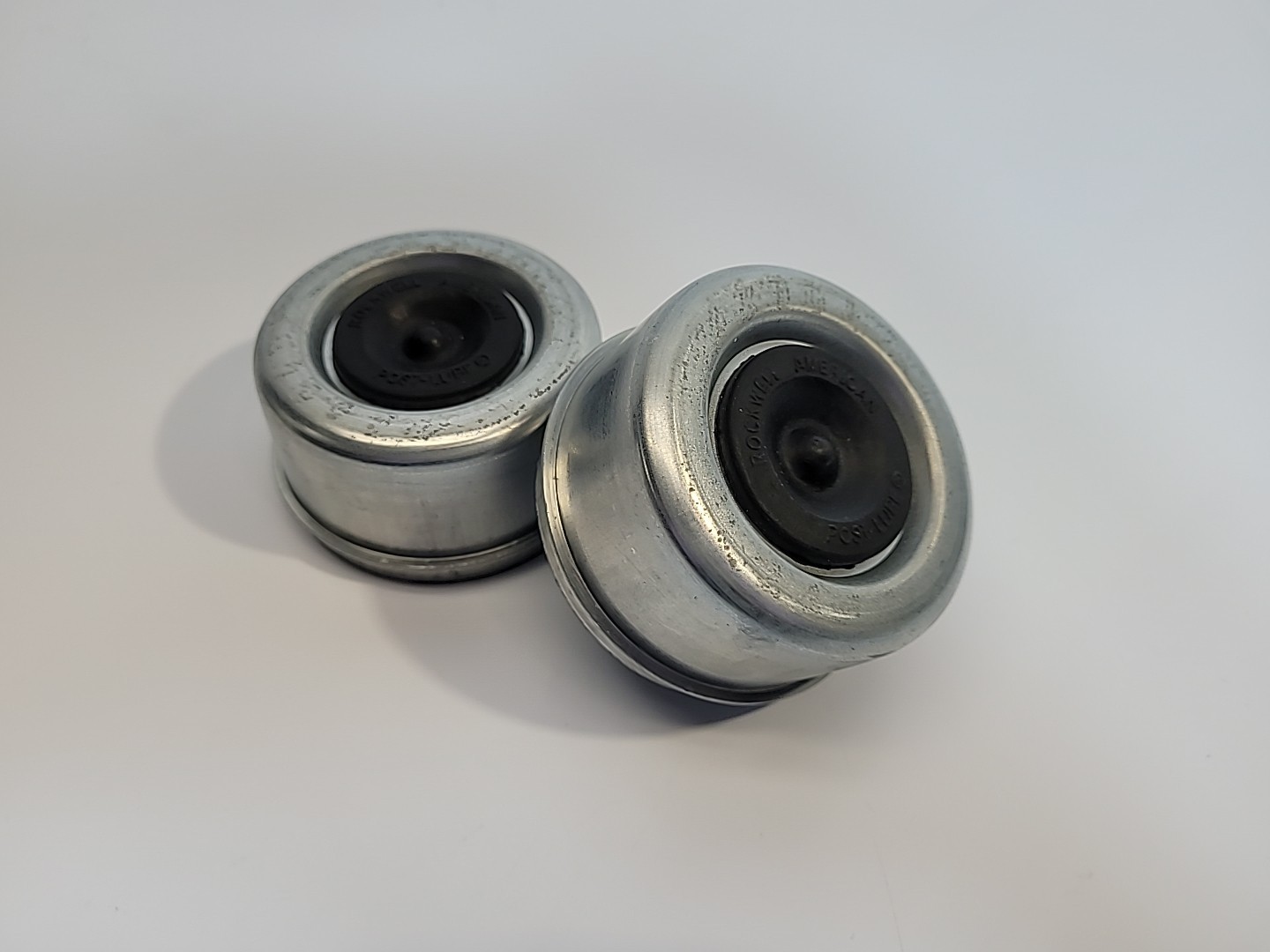 2 Trailer Axle Hub 8 Lug EZ Lube Drive in Dust Cap w/ Removable Grommet 2.72″ OD