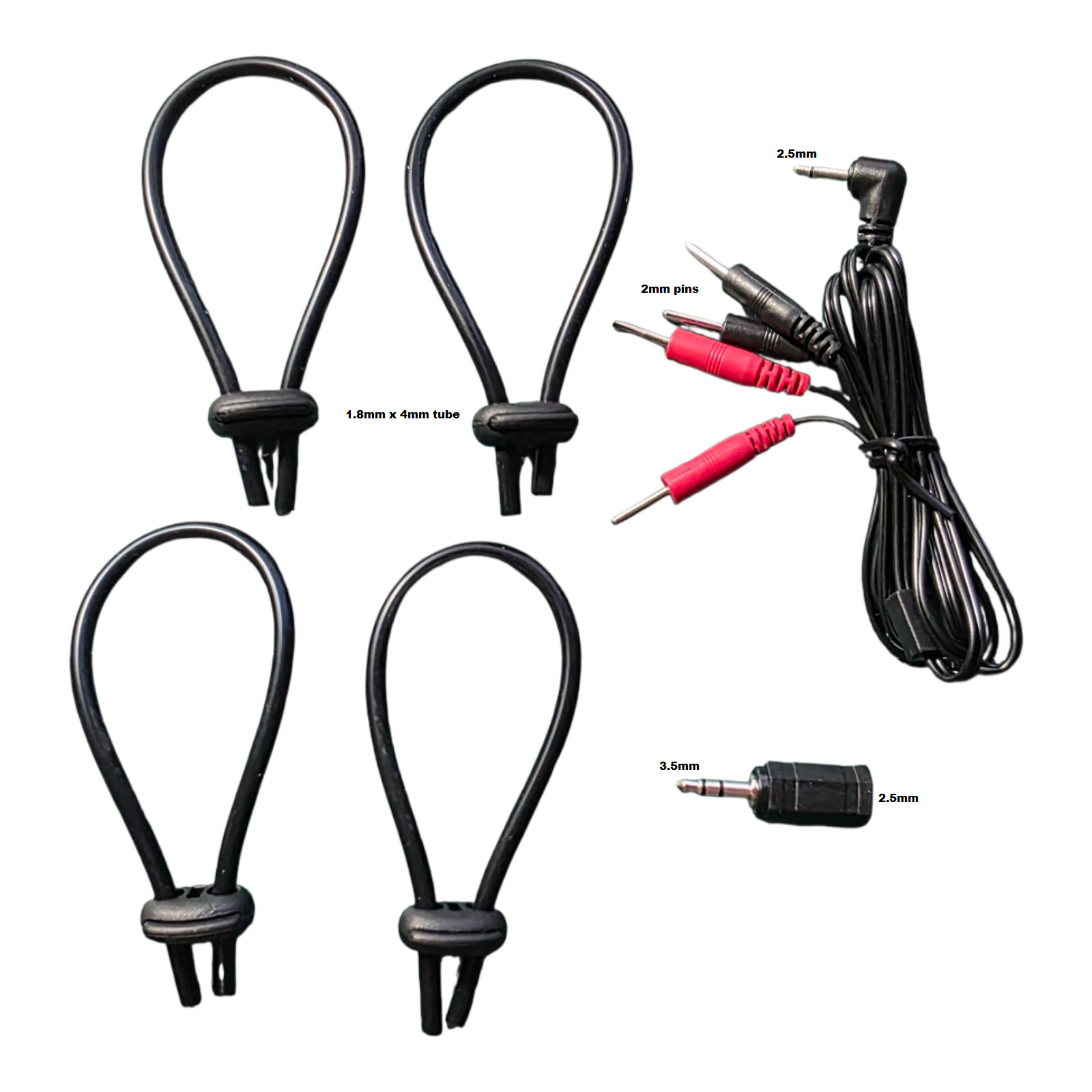 E Stim Electro Accessories Conductive Silicone Rubber Loops Cable Beads Adapter