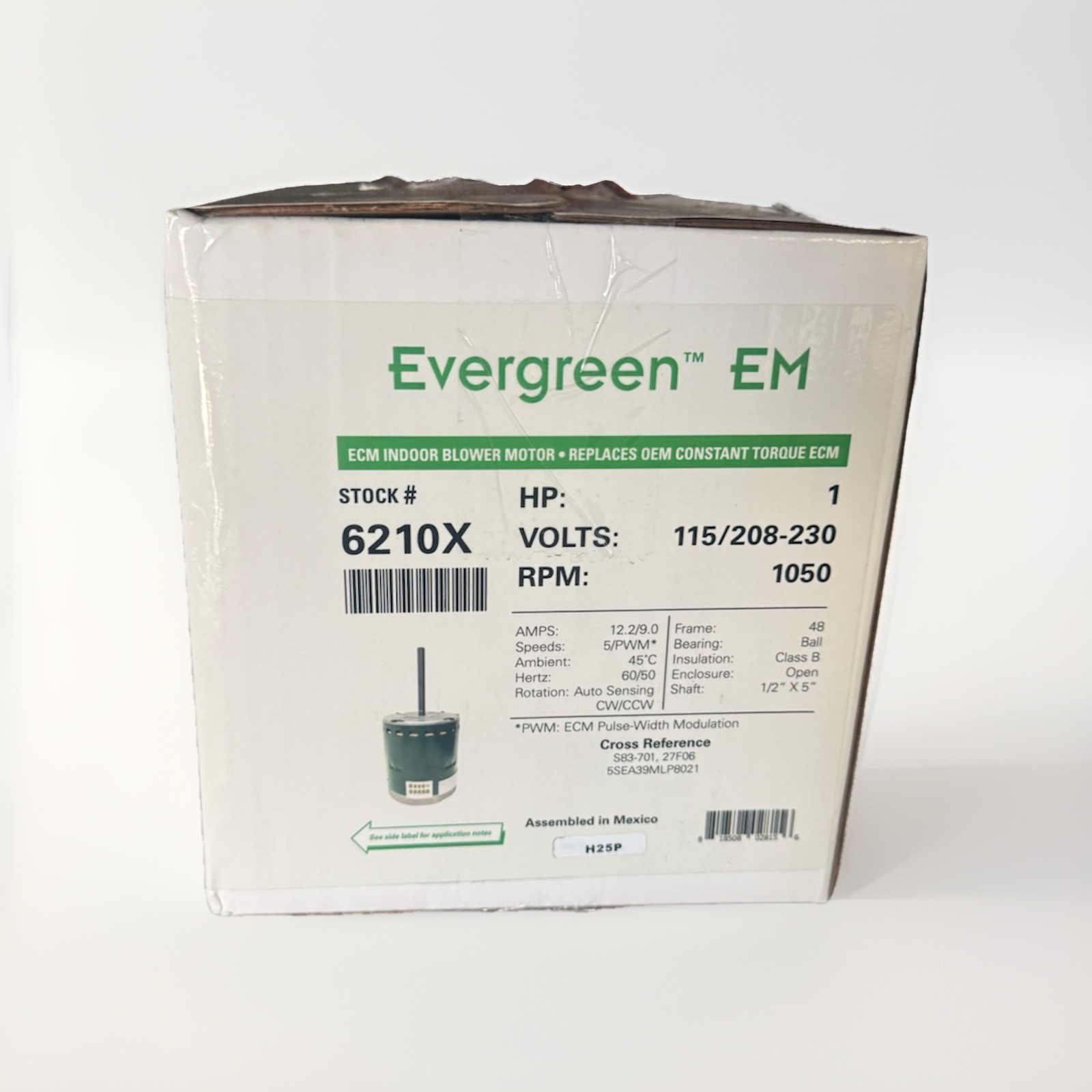 Genteq EVERGREEN EM 1 HP Fan & Blower Motor – 1075Rpm, 208-230V, 5 Speed
