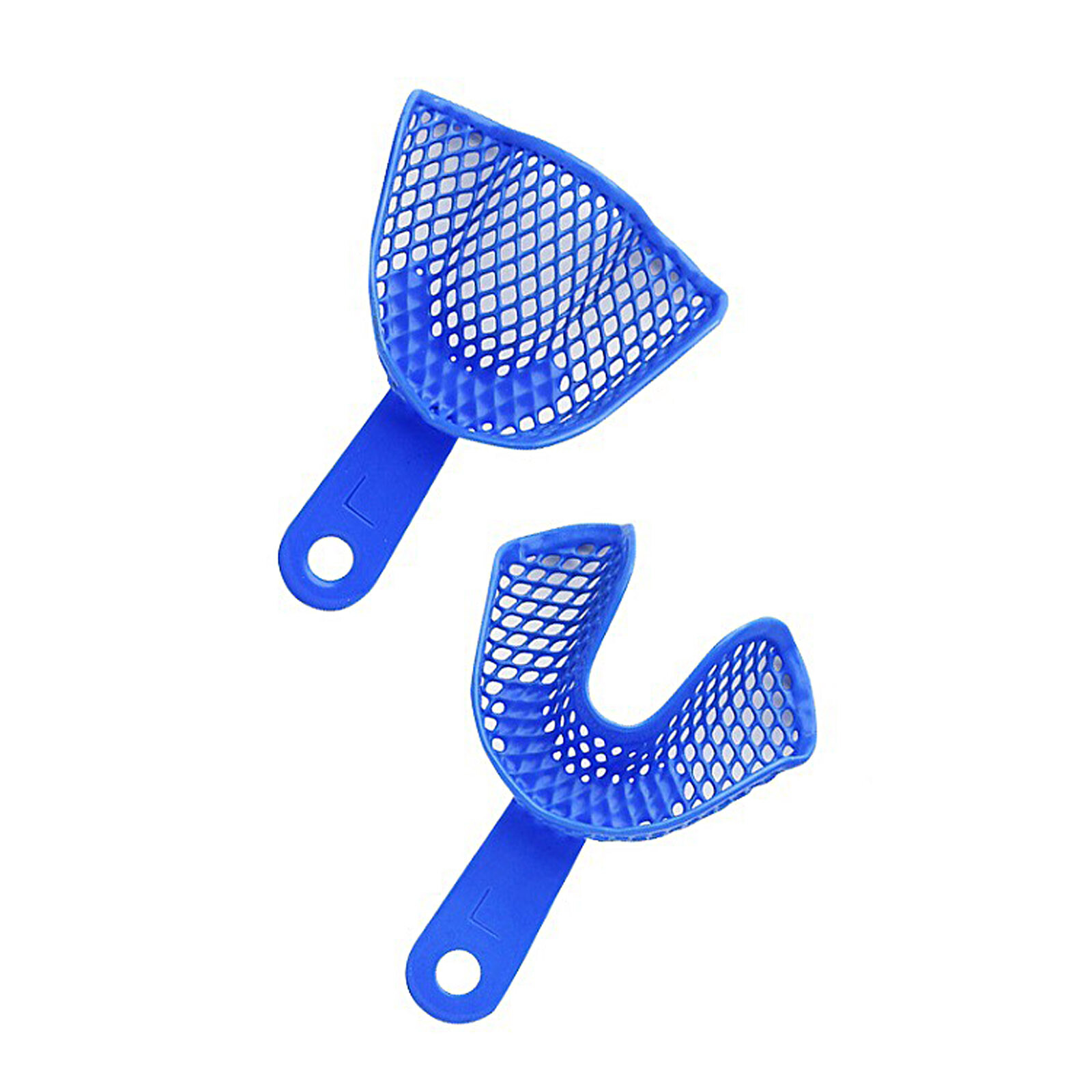 2Pc Plastic-Steel Dental Impression Trays Material Upper+Lower 4 Sizes