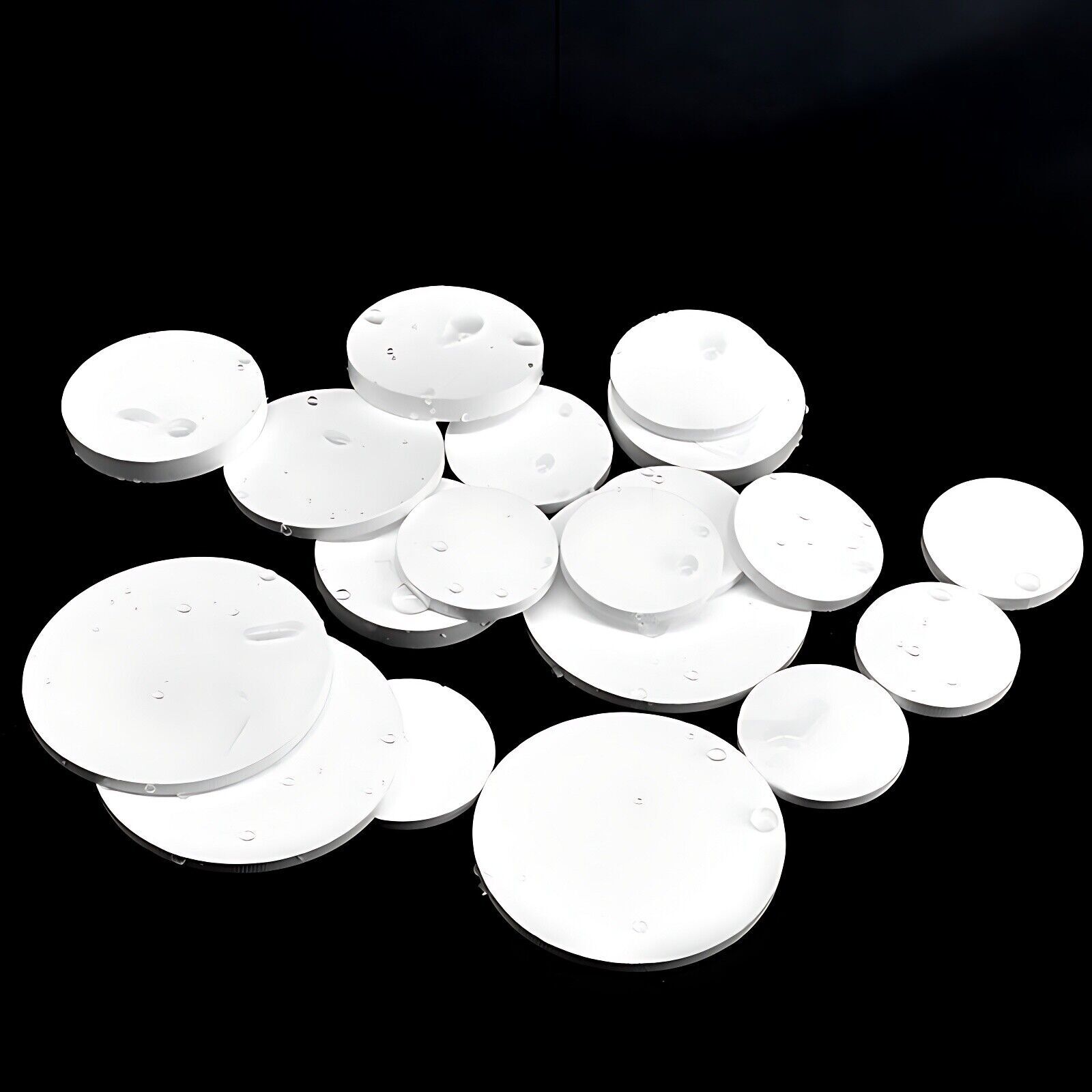 Dia 12-100mm THICK 4mm PTFE Plastic Solid Discs Flat Round Pad Sealed Cushioning