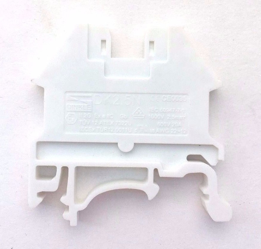 DIN Rail Terminal Blocks 100 Quantity DK2.5N-WE White Dinkle 12AWG 20A 600V