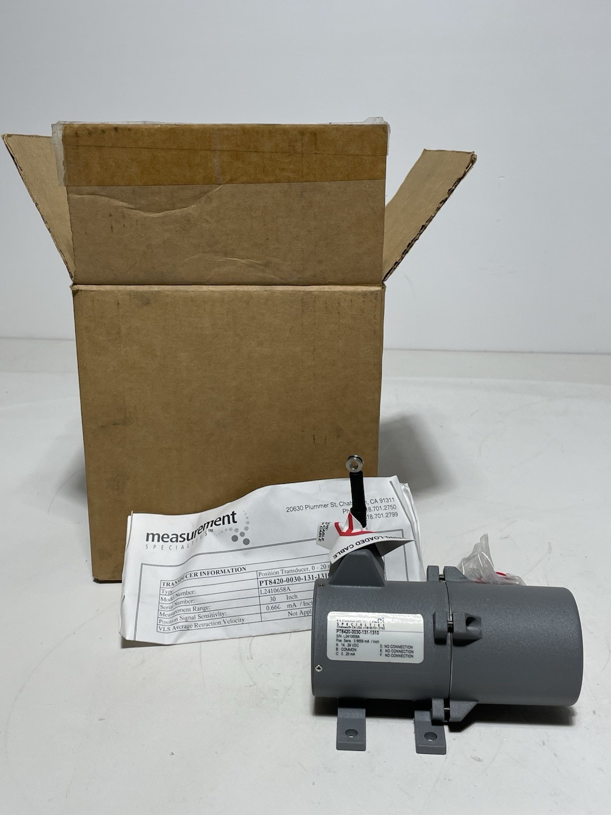 Measurement Specialties PT8420-0030-131-1310 Position Transducer