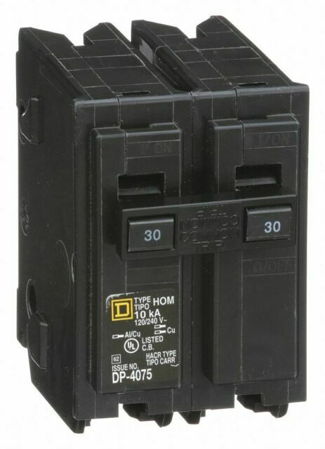 NEW! Mini circuit breaker, Homeline, 30A, 2 pole, 120/240 VAC, 10 kA AIR HOM230