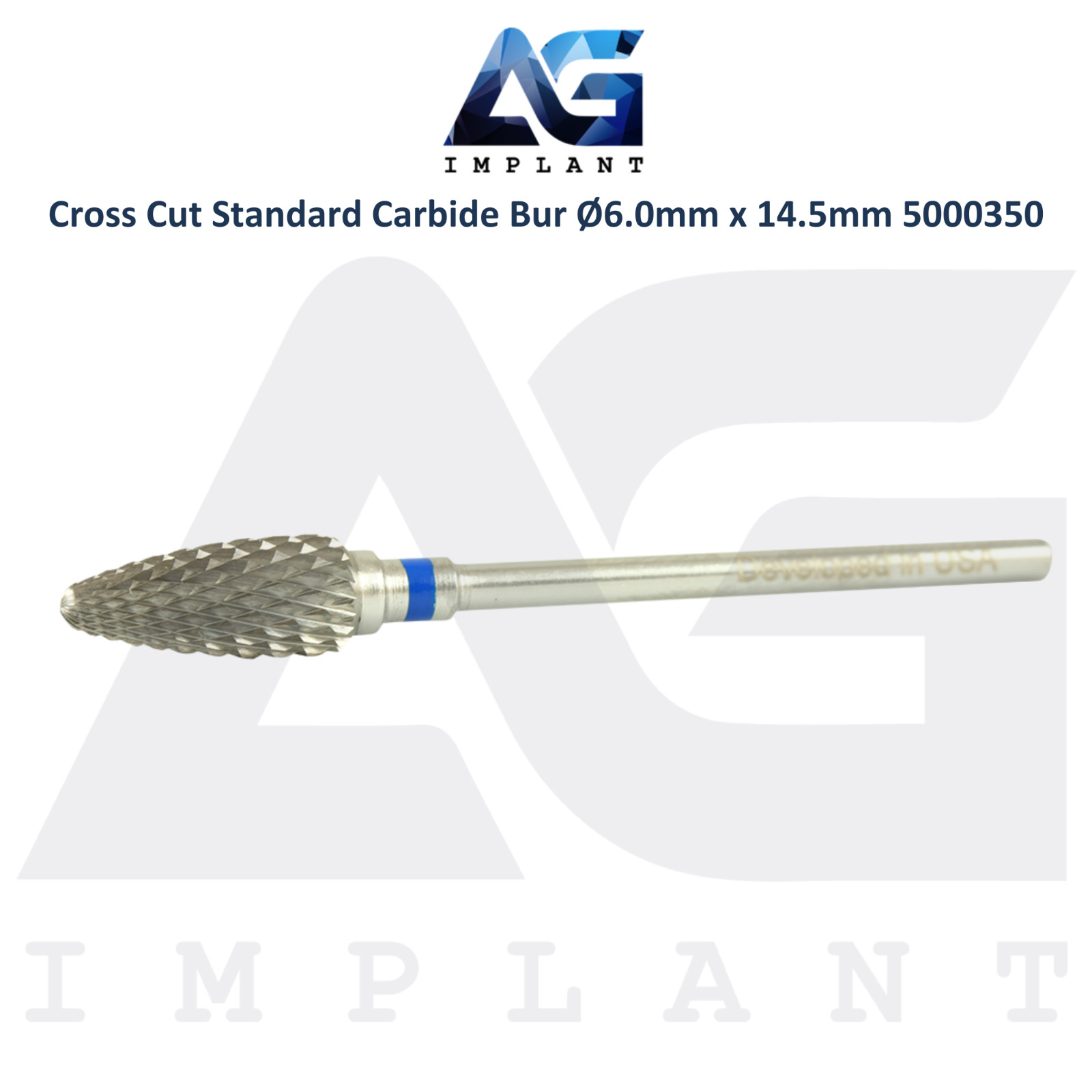Dental Cross Cut Flame 5000350 Standard Carbide Bur Ø6.0mm x 14.5mm Lab Supplies