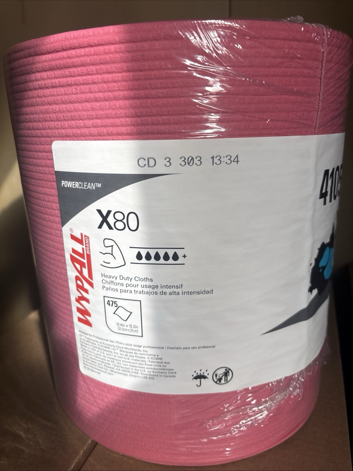 KC 41055 Heavy Duty X80 Disposable Cleaning Rags RED