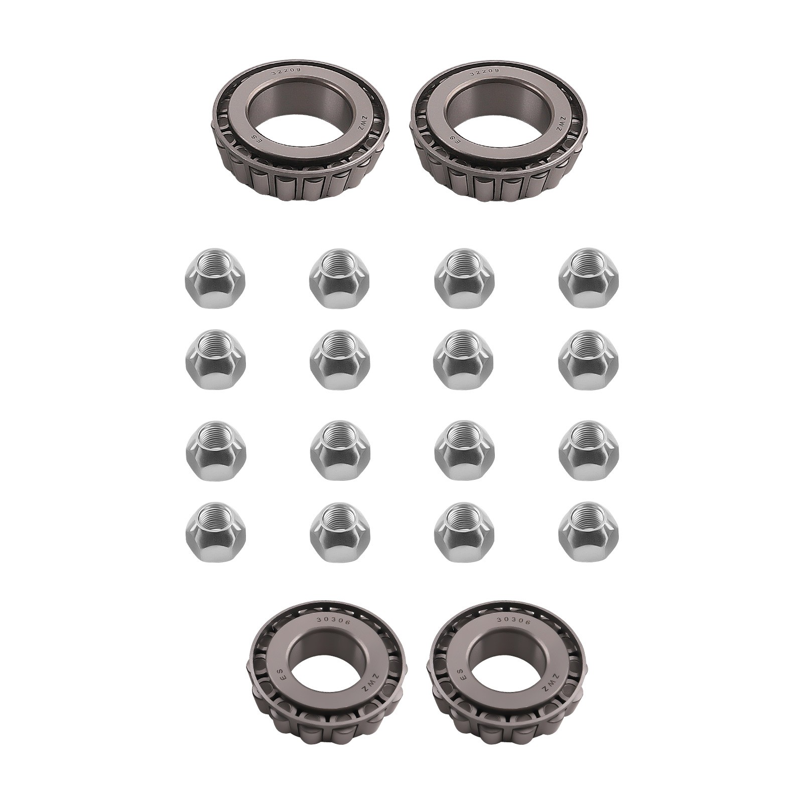 8×6.5 8000LB Lug Superior Shipping Container Wheels Bolt-on Spindle Kit