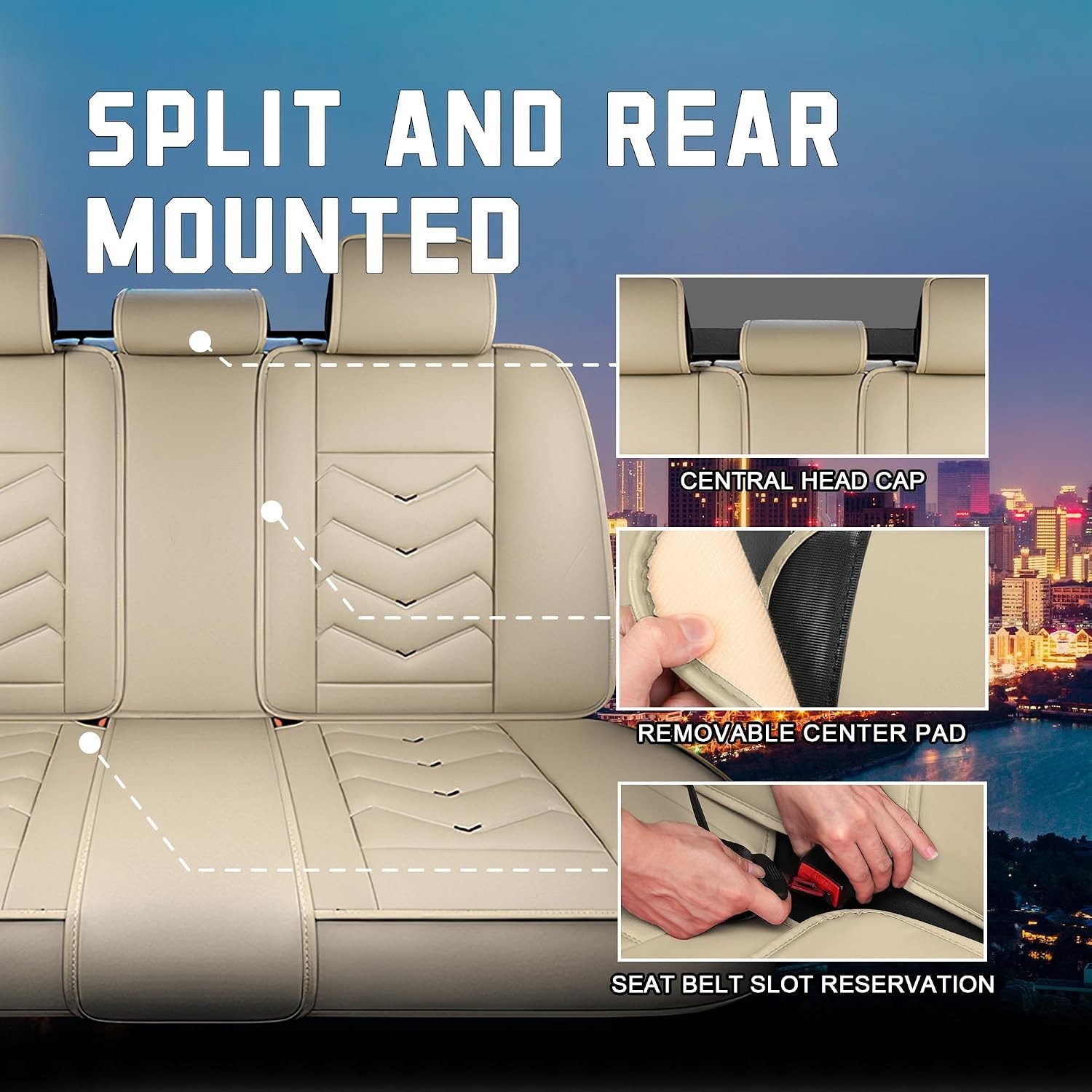 Seat Covers for Subaru Crosstrek 2016-2026 Nappa Leather Sport Beige 5 Seats Set