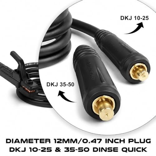 SSIMDER 300A Stick Welding Electrode Holder Set with Cable & Ground Clamp