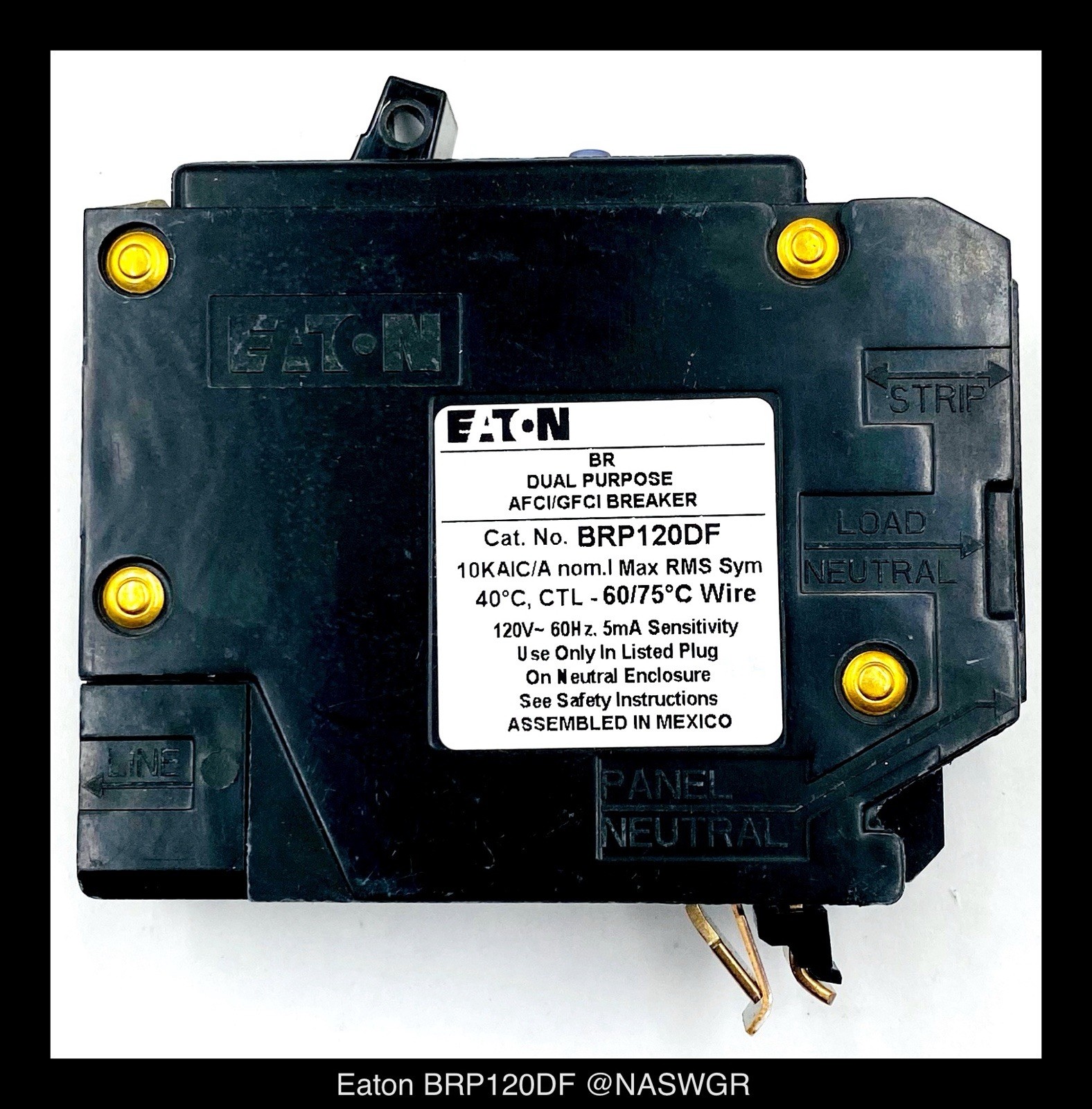 Eaton BRP120DF Arc Fault Ground Fault Circuit Breaker -20 Amp- Unused -Lot of 5