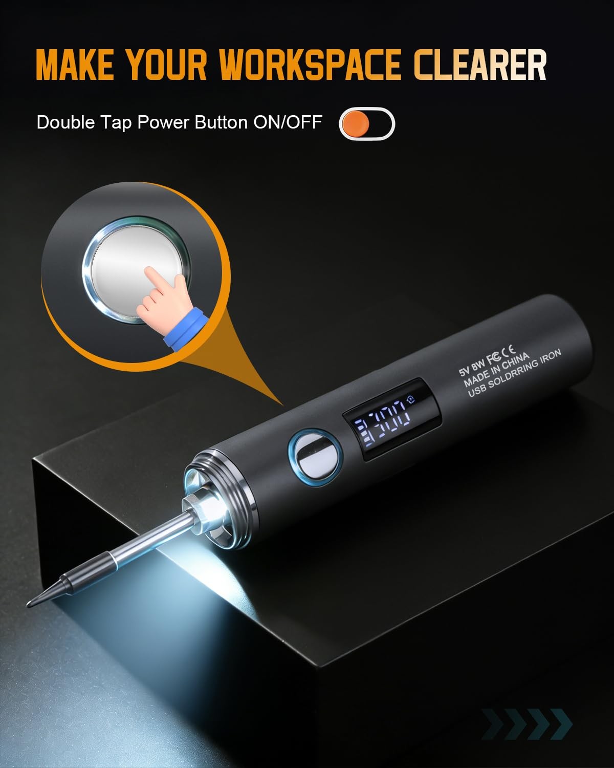 Cordless Soldering Iron Kit, 1400mAh Rechargeable 5-in-1