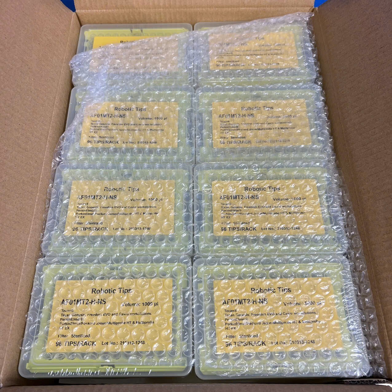 GEB AF01MT2-H-NS 1000μL Pre-Sterilized for Tecan Robotic Liquid Handler LiHa