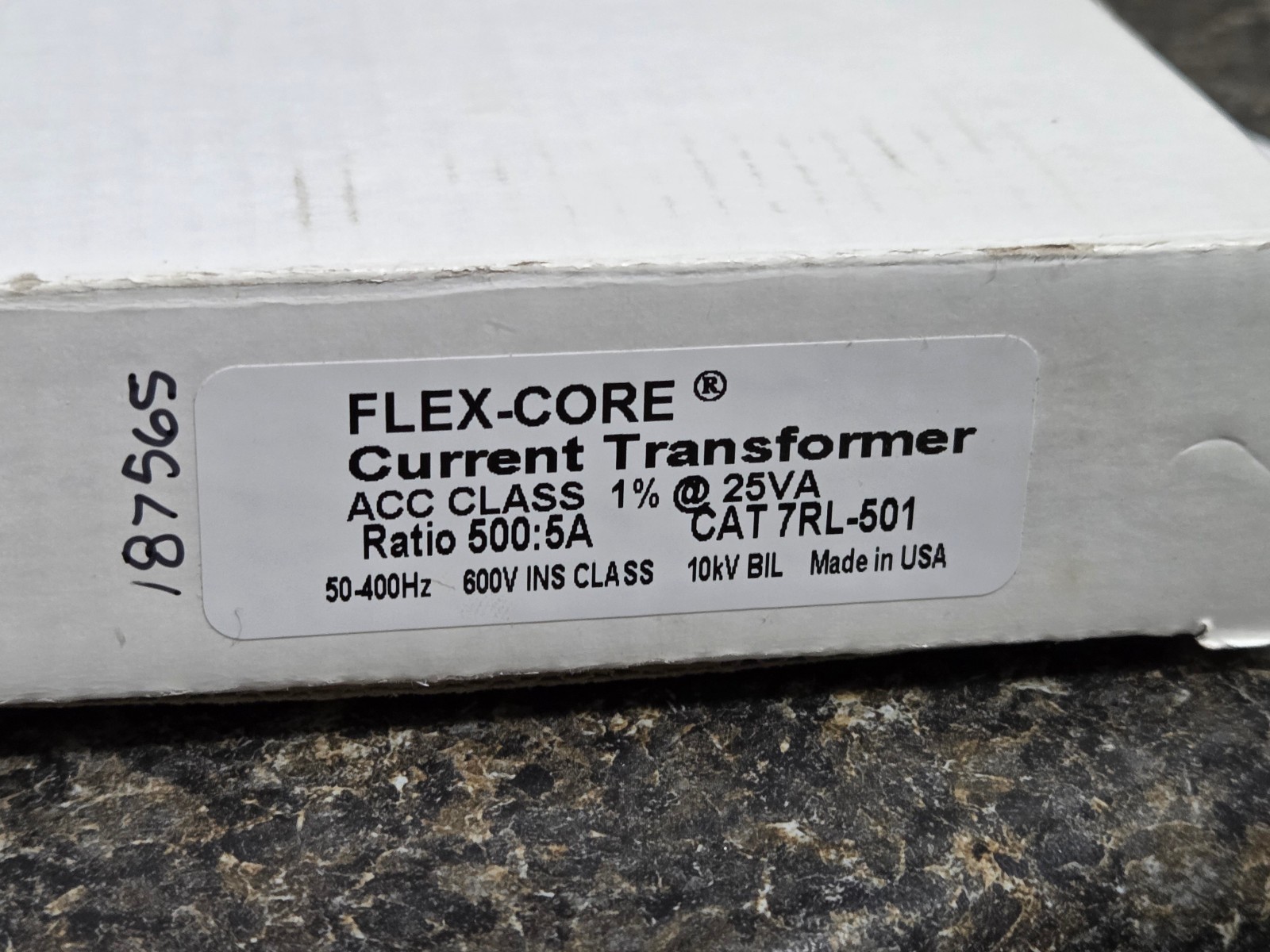 NEW FLEX-CORE CURRENT TRANSFORMER 500:5A 1%@25VA 50-400HZ 600V 7RL-501 UL