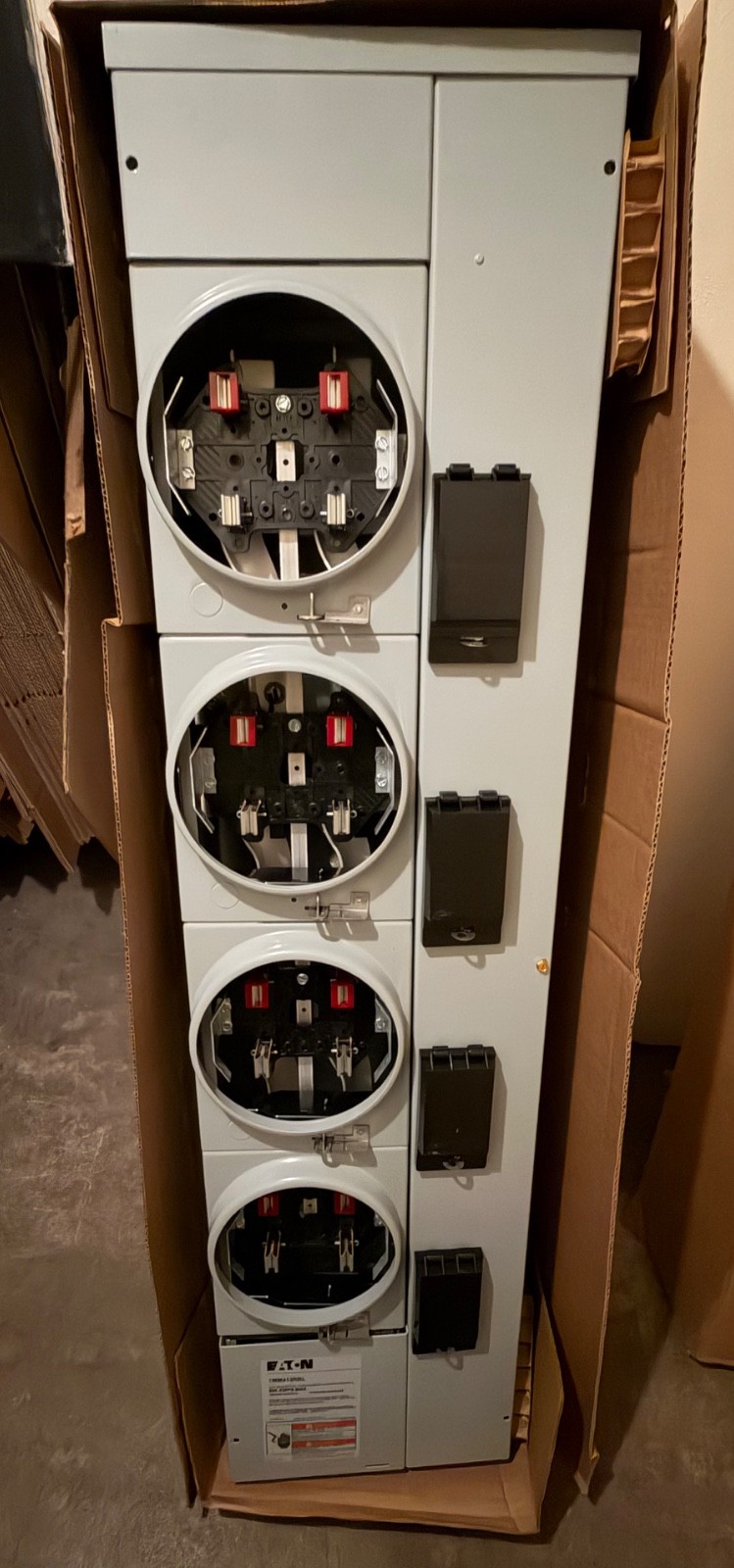 Eaton 1MM412RRL Meter Stack 125-Amp 4-Socket Bases 120/240-VAC 1-Phase 3-Wire 3R