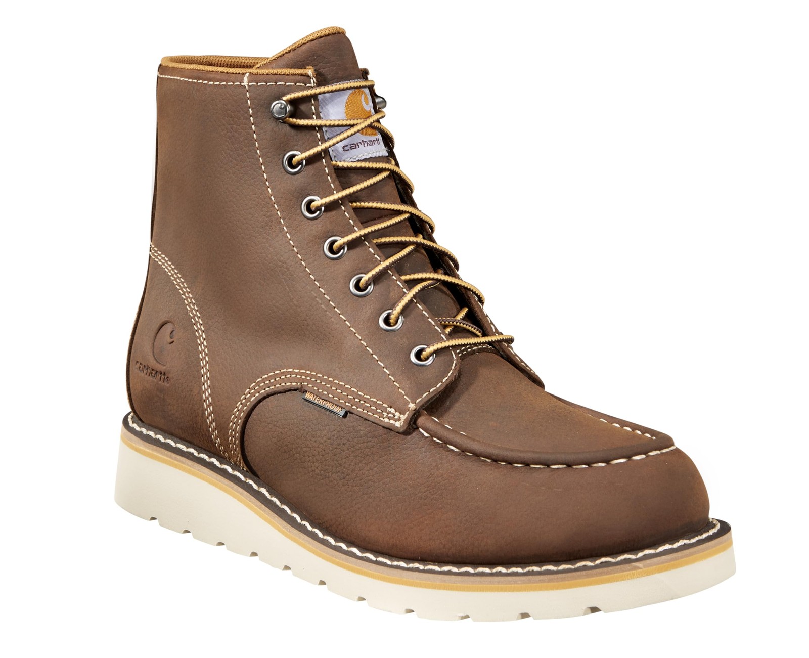 Carhartt Mens Waterproof 6 Moc Steel Toe Wedge Work Boot, Brown Oil Tanned –