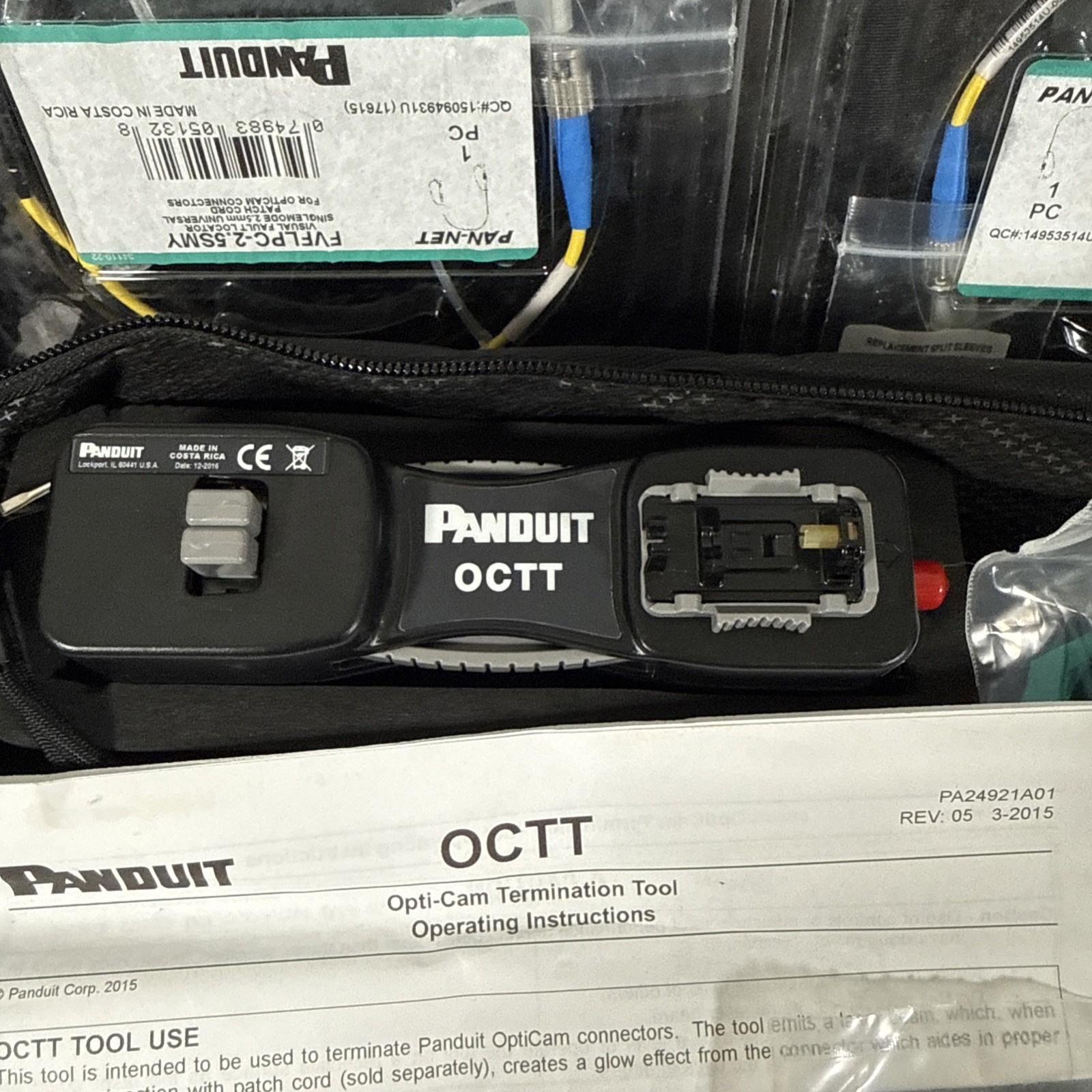 Panduit Opti-Cam Fiber Optic Termination Kit FKITCASE OCTT Black Professional