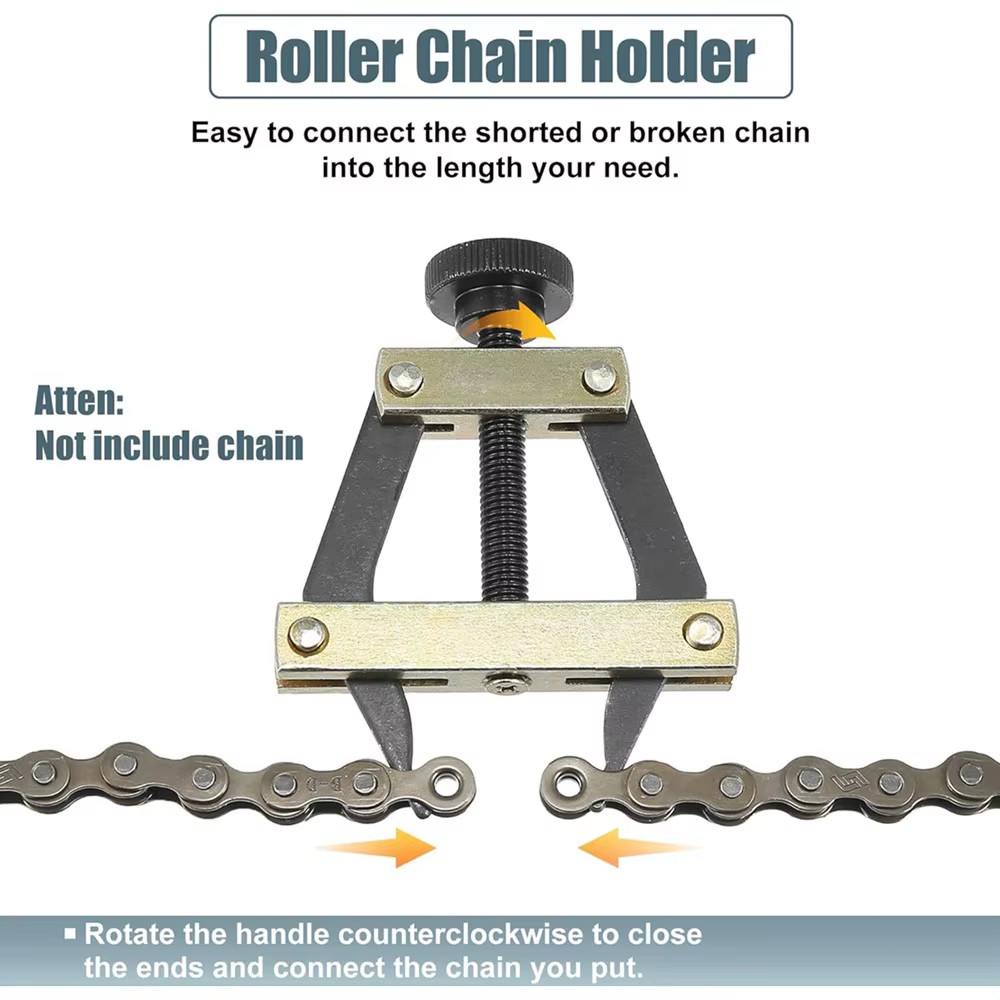 Roller Chain Tool Kit Breker Cutter + Puller Holder #25 – #60