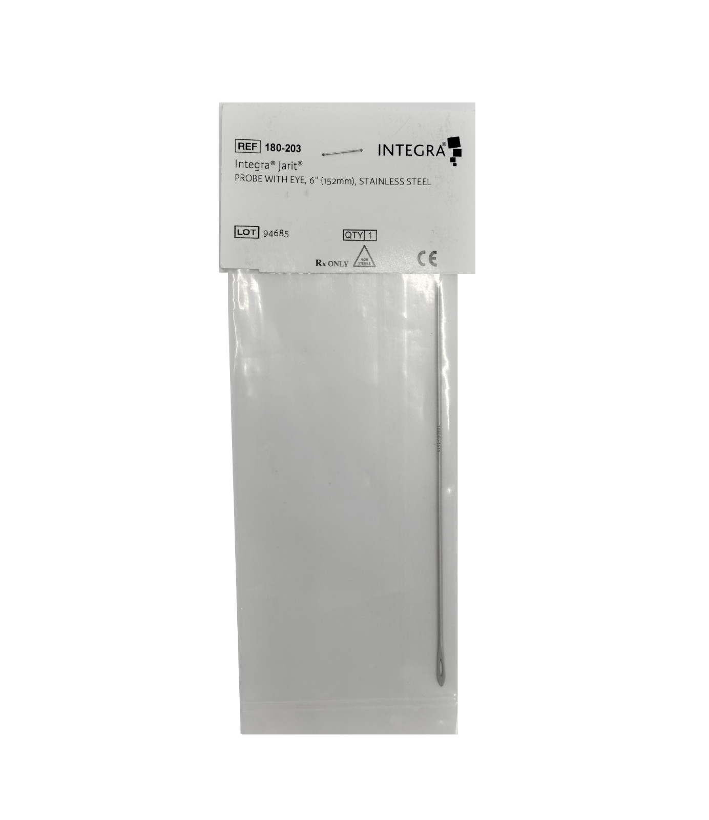 Integra Jarit 180-203 6in Stainless Steel Probe w/ Eye A.
