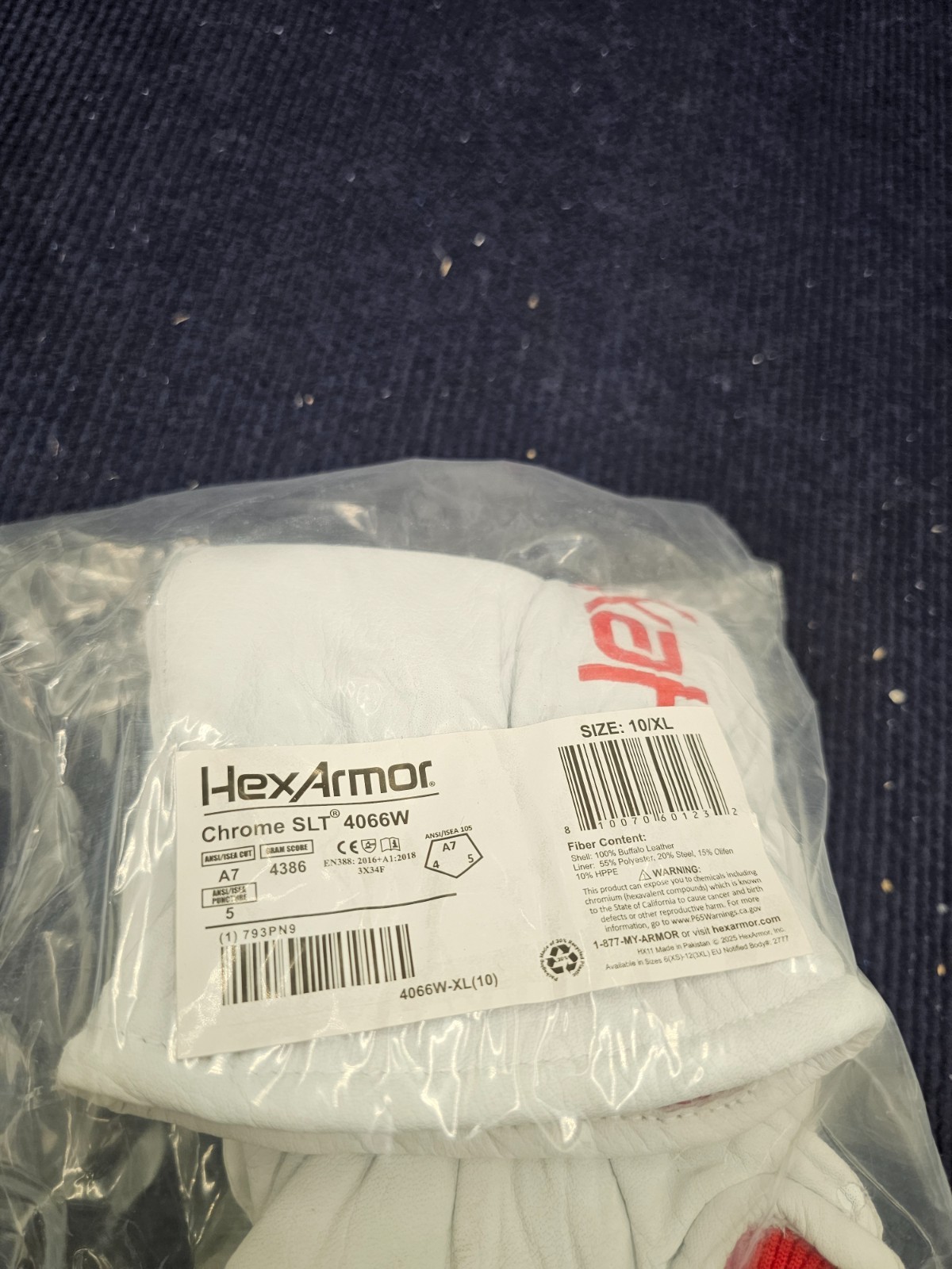 (3 PAIRS) HexArmor 4066W Chrome SLT Industrial Work Glove A7 Size XL (10)