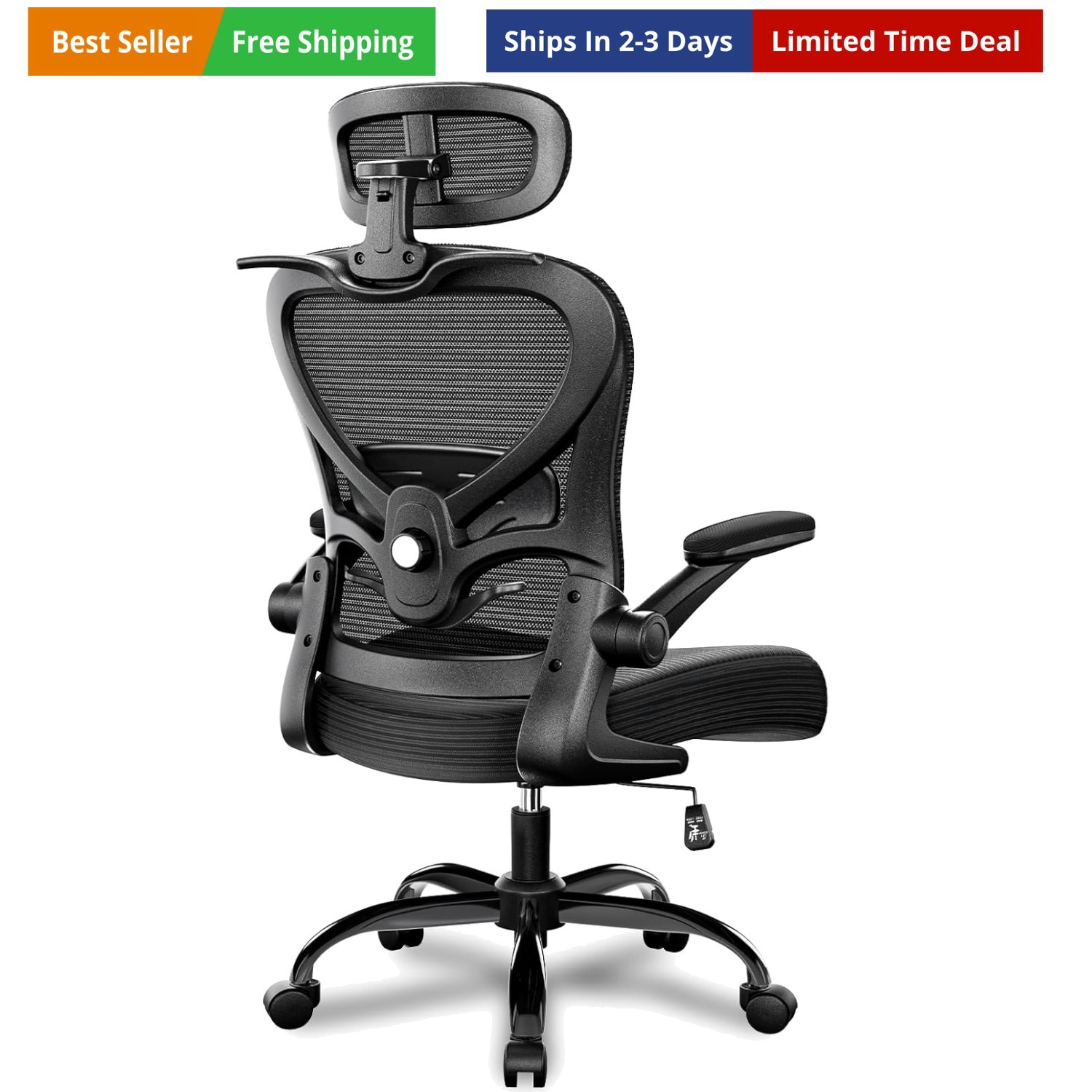 Ergonomic Office Chair with Headrest 3D, Mesh Office Desk Chair with Adjustab…