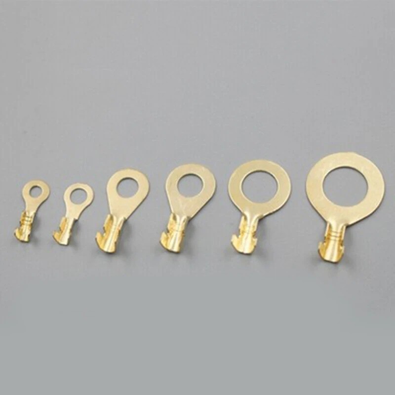 150X Set Copper Plated Round Terminal Blok O-Type Wire Crimp Connector Kit-New