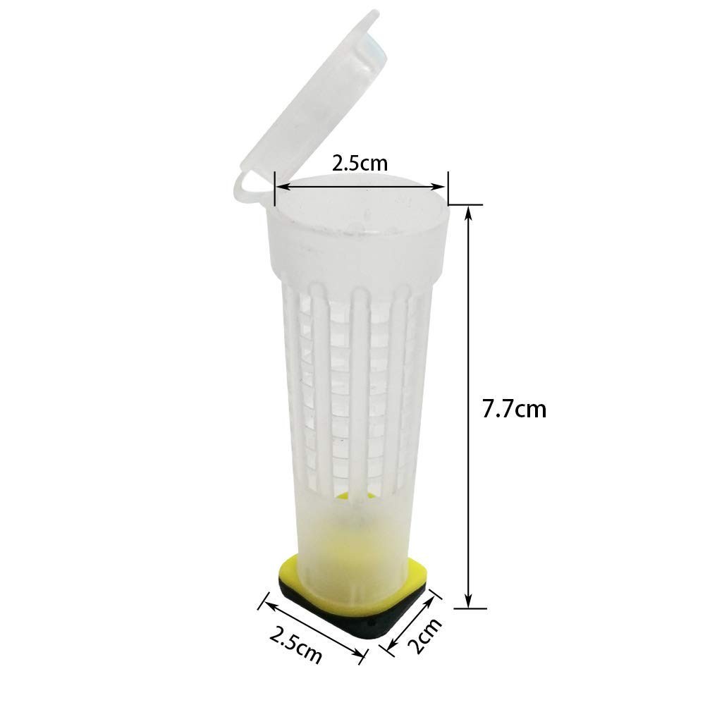20 PCS Queen Bee Roller Cage Holder Fixture Beekeeping Rearing Cup Kit Tool