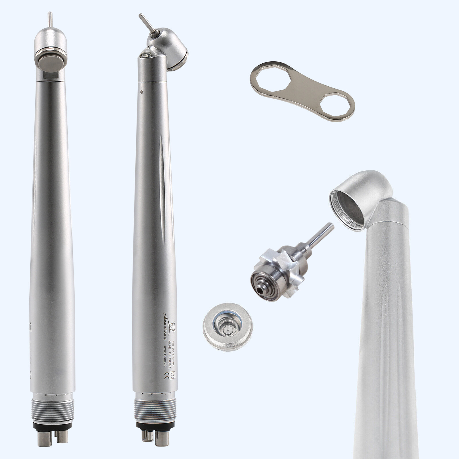 LED Dental Surgical Handpiece 45° Angle 4 Hole Midwest Rear Exhaust Impact Air