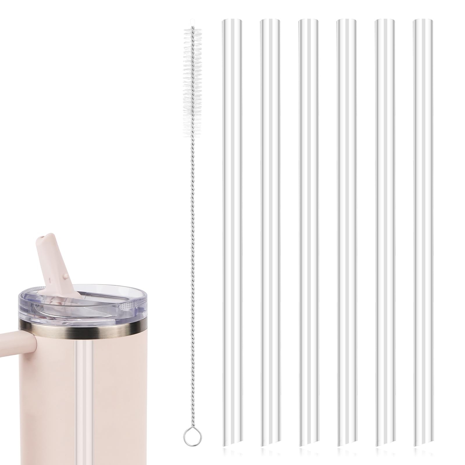 6pcs Replacement Straw Compatible with 30oz, as shown in the detailed picture