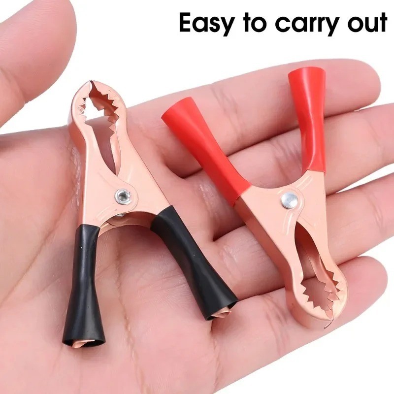 10 pcs 70mm Red & Black Car Battery Test Lead Clip Crocodile Alligator Clamps