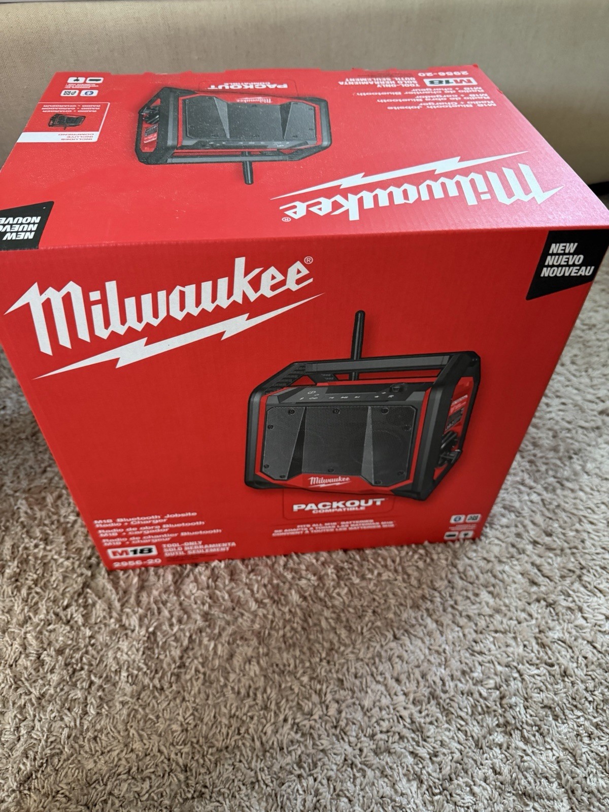 New Milwaukee 2956-20 M18 18V Bluetooth Jobsite Radio + Charger Tool Only